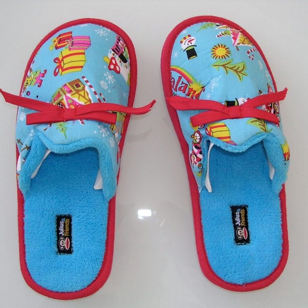 GENUINE PAUL FRANK CHRISTMAS SANTA LAND SLIPPERS